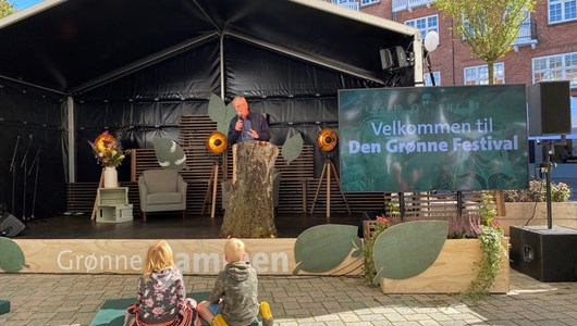 Borgmester Ulrik Wilbek åbnede den Grønne Festival på Nytorv.